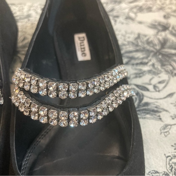 DUNE LONDON Sz 38 Suede and Rhinestone Pointy Ballet Slip On Flats - Picture 4 of 12